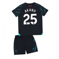 Camisa de Futebol Manchester City Manuel Akanji #25 Equipamento Alternativo Infantil 2023-24 Manga Curta (+ Calças curtas)